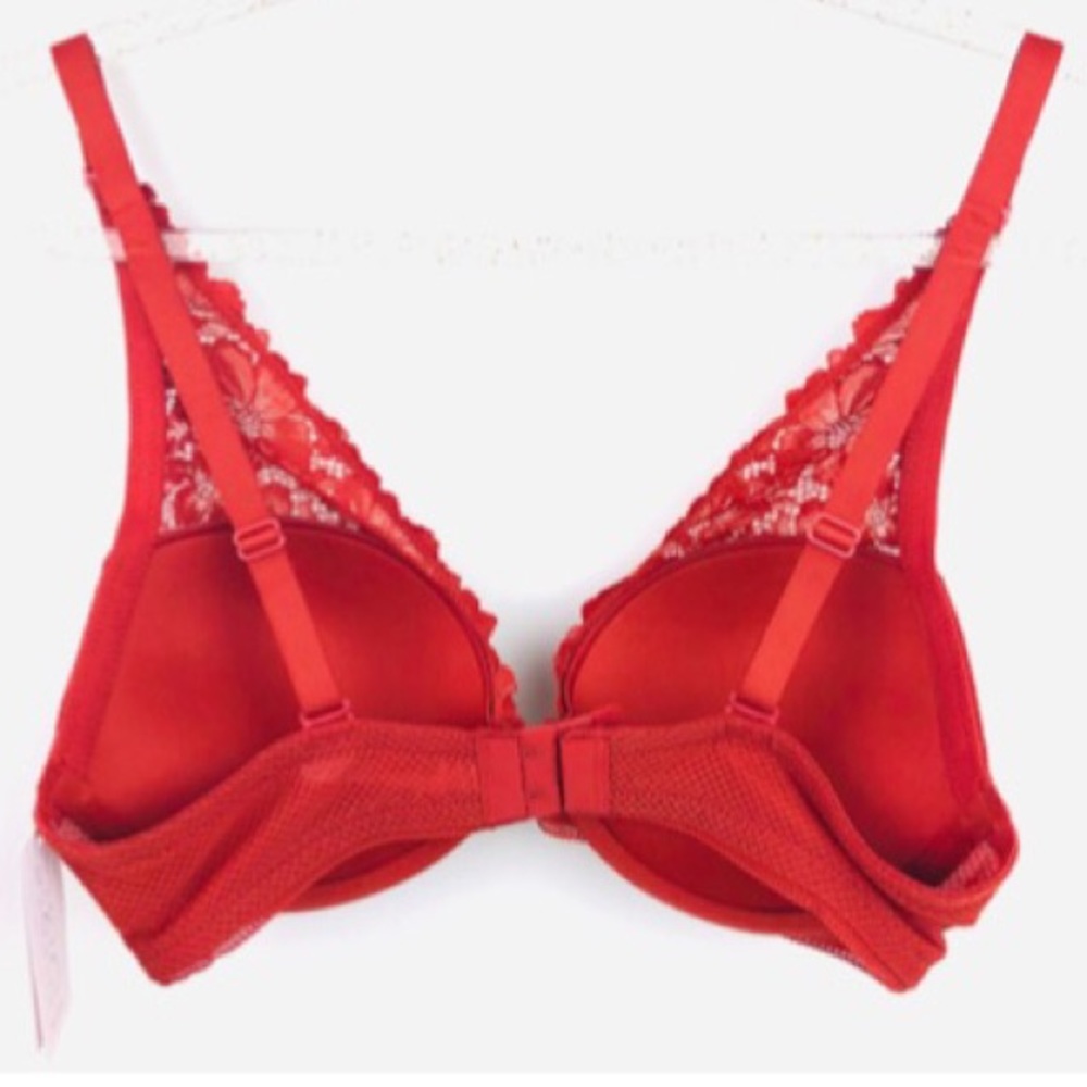 Women's Lace Underwire Bra - Red - Picture 3 of 11